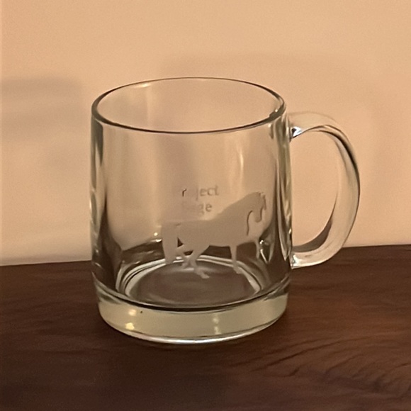 Horse Etched Clear Glass Coffee Mug 13oz Cup - Picture 3 of 5